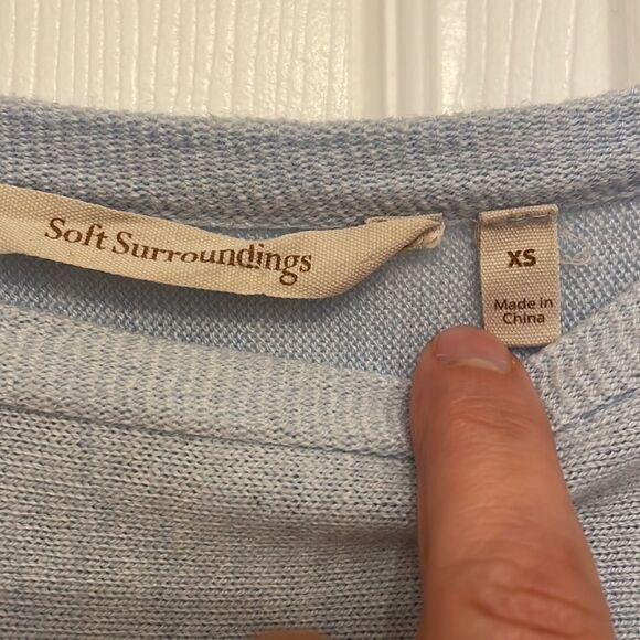 ✨Soft Surroundings Light Blue Metro High Low Tunic Sweater - Picture 5 of 7